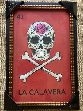 Sapna Shah La Calavera Skull Loteria Wall Art